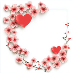 valentines day illustration of hearts card red love romantic couple