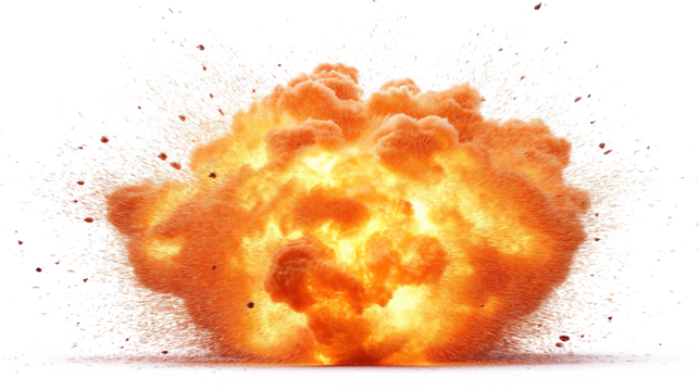 Bomb Explosion isolated on a white background