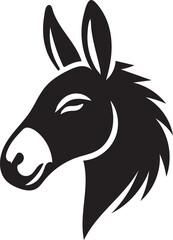 black and white donkey head