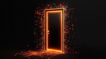 A digital lock integrated into a holographic interface with futuristic graphics.