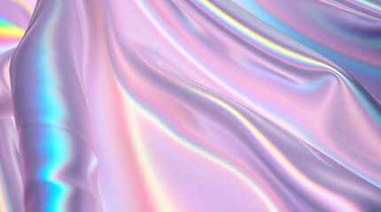 Obraz premium Holographic Iridescent Fabric Draped Softly Elegant Pastel Background
