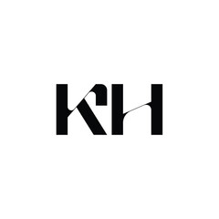 Obraz premium KH monogram logo design letter text name symbol monochrome logotype alphabet character simple logo