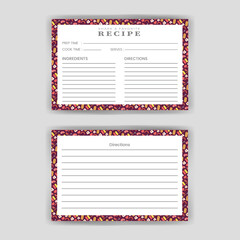 Printable double sided food recipe card template for easy download 