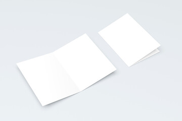 A4 spread whitepaper mockup（A4見開き白用紙モックアップ ｜ グレー背景）	