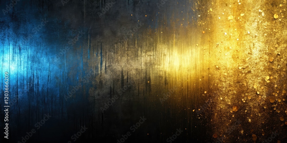 Poster black gold blue light abstract background with gradient texture, perfect for templates and design pr