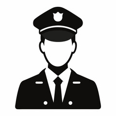 customs officer vector black silhouette illustration on white background