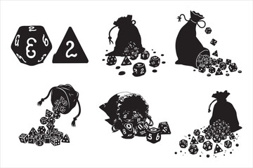 Dice Shapes vector Silhouette Collection