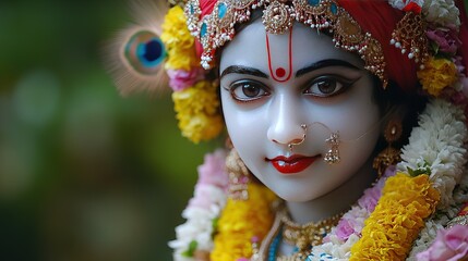 Celebrating cultural festival with traditional dance india portrait photography vibrant colorful background close-up tradition