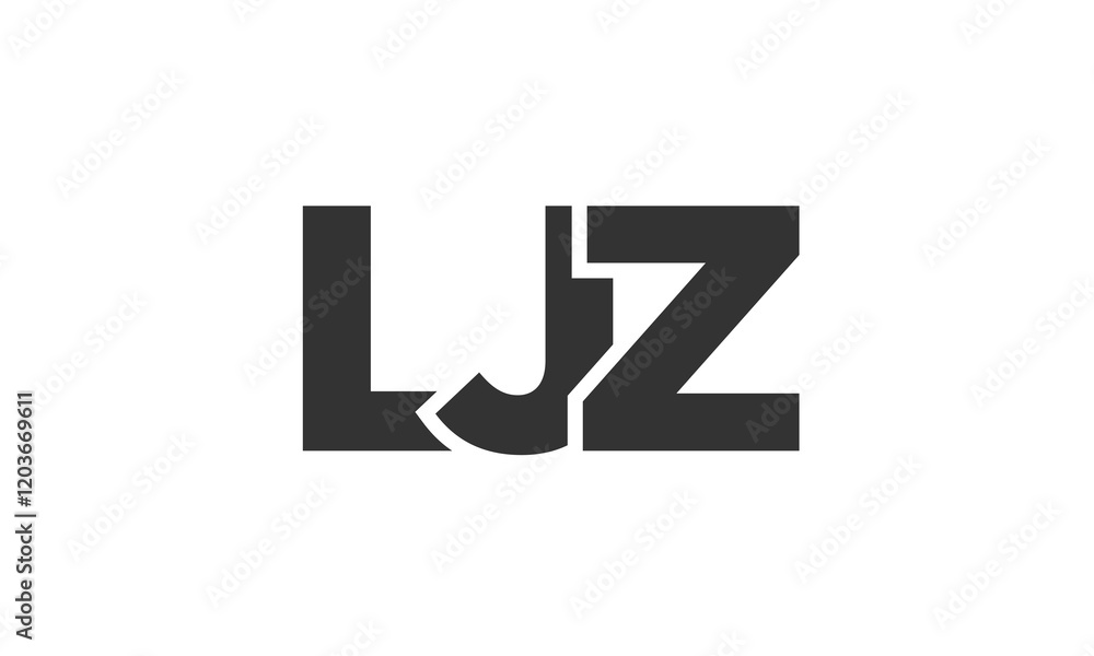 Fototapete ljz logo design template with strong and modern bold text. initial based vector logotype featuring s