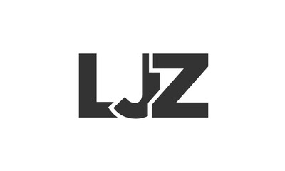 LJZ logo design template with strong and modern bold text. Initial based vector logotype featuring simple and minimal typography. Trendy company identity.