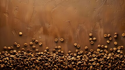 Kibble pet food texture poster with copy space