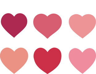 Red heart icons set vector