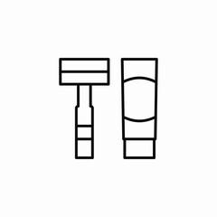 shaving foam razor blade icon vector sign