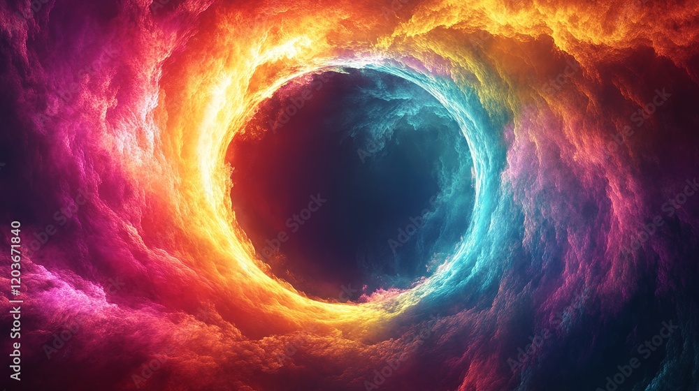Poster cosmic explosion of colorful nebula deep space digital art celestial environment abstract viewpoint 