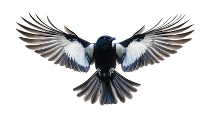 Obraz premium Flying Bird with Spread Wings isolated on a white background