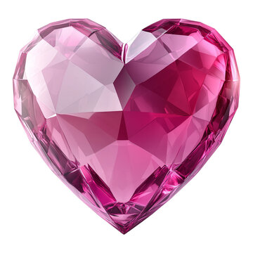 Elegant pink heart shape on a white background, glossy and vibrant, perfect for love and romance themes.