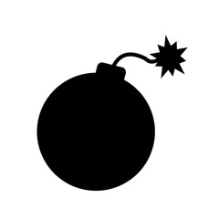 Bomb icon. bomb with burning fuse.flat style vector design