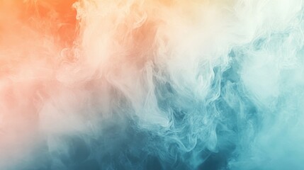 Fototapeta premium Ethereal Abstract Smoke Background with Gradient from Warm Orange to Cool Blue.