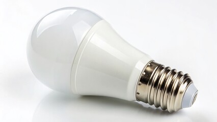 Energy-Efficient LED Light Bulb Product Photography: Close-up Shot on White Background