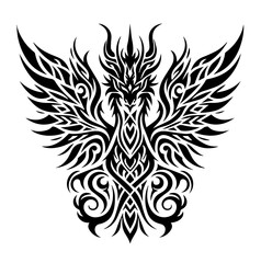 Fototapeta premium drago tribale stilizzato design tatuaggio. Generative AI