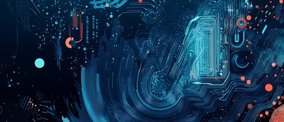 Abstract digital design featuring vibrant colors and intricate patterns.