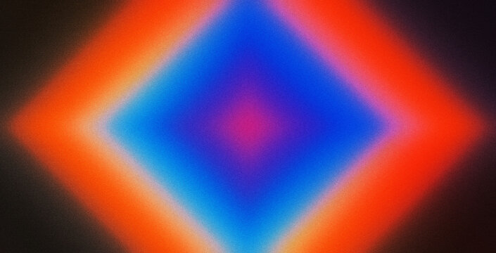 Vibrant rainbow, orange blue teal white psychedelic grainy gradient color flow wave on black background, music cover dance party poster design. Retro Colors from the 1970s 1980s, 70s, 80s, 90s style