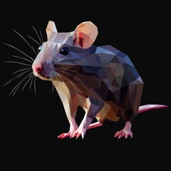 Geometric Low Poly Rat Illustration
