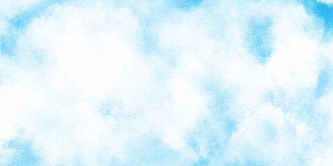 Cloudy and grunge brush painted blue sky Water color background, painted mottled blue paper texture vintage marble effect blue background, Grunge aquarelle painted blue sky texture.