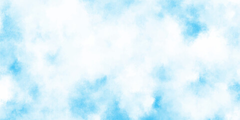 Cloudy and grunge brush painted blue sky Water color background, painted mottled blue paper texture vintage marble effect blue background, Grunge aquarelle painted blue sky texture.