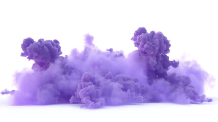 Fototapeta premium Purple magic smoke effect isolated on a white background