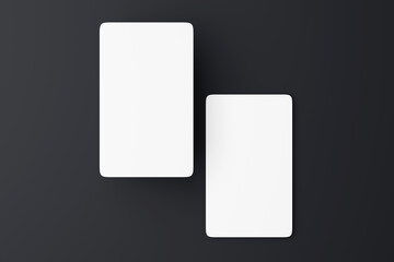 Rounded Corner Businesscard mockup（角丸名刺2枚モックアップ ｜ 黒背景）