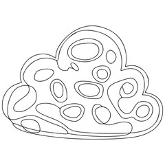 Clouds one continuous line drawing, Vector illustration drawn with one continuous line of clouds in the sky. Single line concept of overcast cloudy weather, Cloud one line drawing.