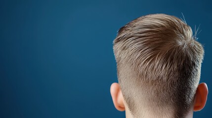 Obraz premium Man getting a haircut in a barber shop with professional barber cutting his hair