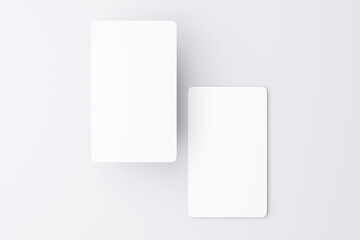Rounded Corner Businesscard mockup（角丸名刺2枚モックアップ ｜ グレー背景）