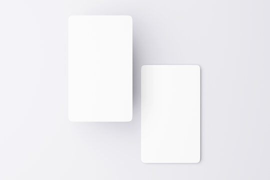 Rounded Corner Businesscard mockup（角丸名刺2枚モックアップ ｜ グレー背景）