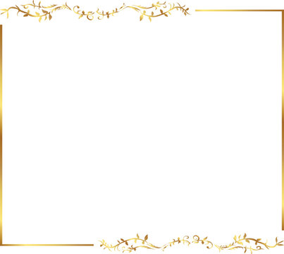 frame with leaves gold border Golden Border Warm Color Frame