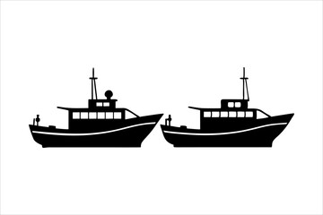 Highly Detailed Boat Silhouettes