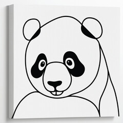 lack Panda Silhouette Drawing