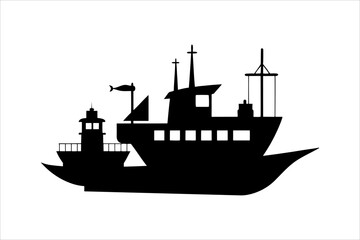 Obraz premium Highly Detailed Boat Silhouettes
