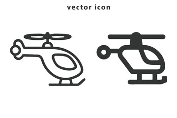 Helicopter ,copter, chopper , air copter silhouette vector illustration art design.  Helicopter icon logo on isolated white background with glyph icon style, Helicopter vector illustration