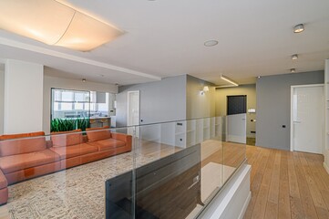 standard interior apartment. living room with sofa