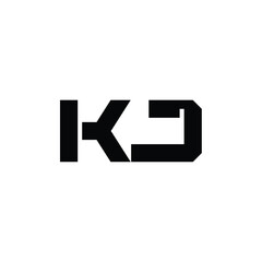 Obraz premium KJ monogram logo design letter text name symbol monochrome logotype alphabet character simple logo