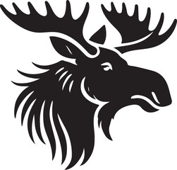 black and white tattoo of a moose head