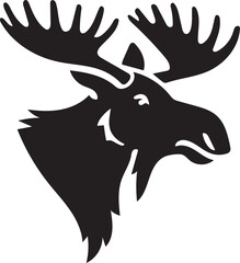 black and white moose head