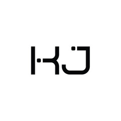 KJ monogram logo design letter text name symbol monochrome logotype alphabet character simple logo