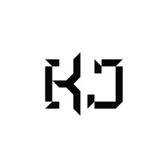 KJ monogram logo design letter text name symbol monochrome logotype alphabet character simple logo