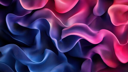 Abstract 3D Wavy Mesh Background with Pink and Blue Gradient.