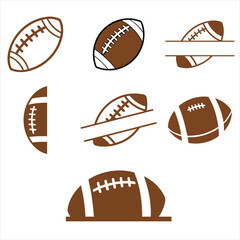pack of Amercian footBall illustration, Football lover clipart, footBall design sublimation
