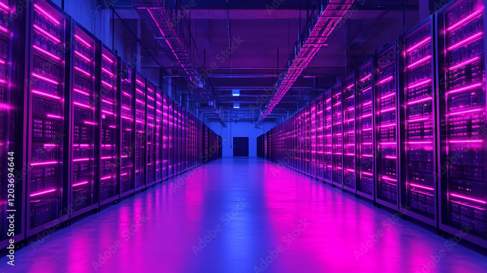 Aufkleber advanced technology and vibrant lights define a modern data center environment