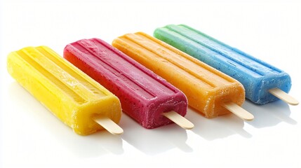 Fototapeta premium Colorful Frozen Popsicles Summer Treat Refreshing Ice Dessert